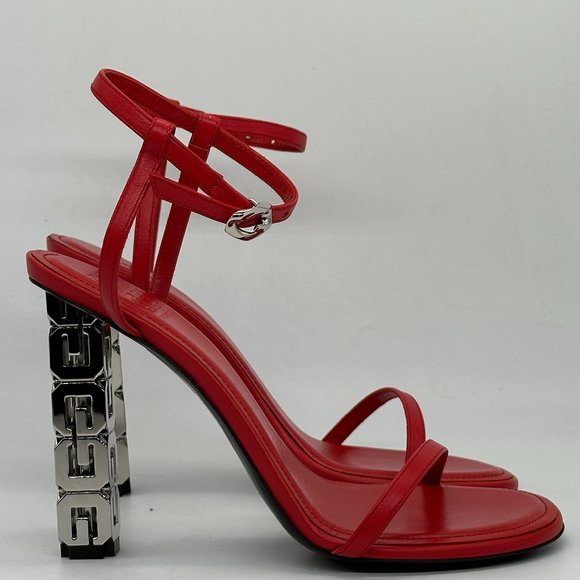 GIVENCHY 105 G Cube Monogram Signature Logo Heels Leather Sandals Shoes - Picture 7 of 16